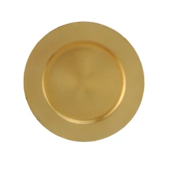 Sousplat de Plástico 33cm Opala Dourado Lyor para Mesa Posta Jantar Almoço Festas Recepção Decoração Elegante e Práticas