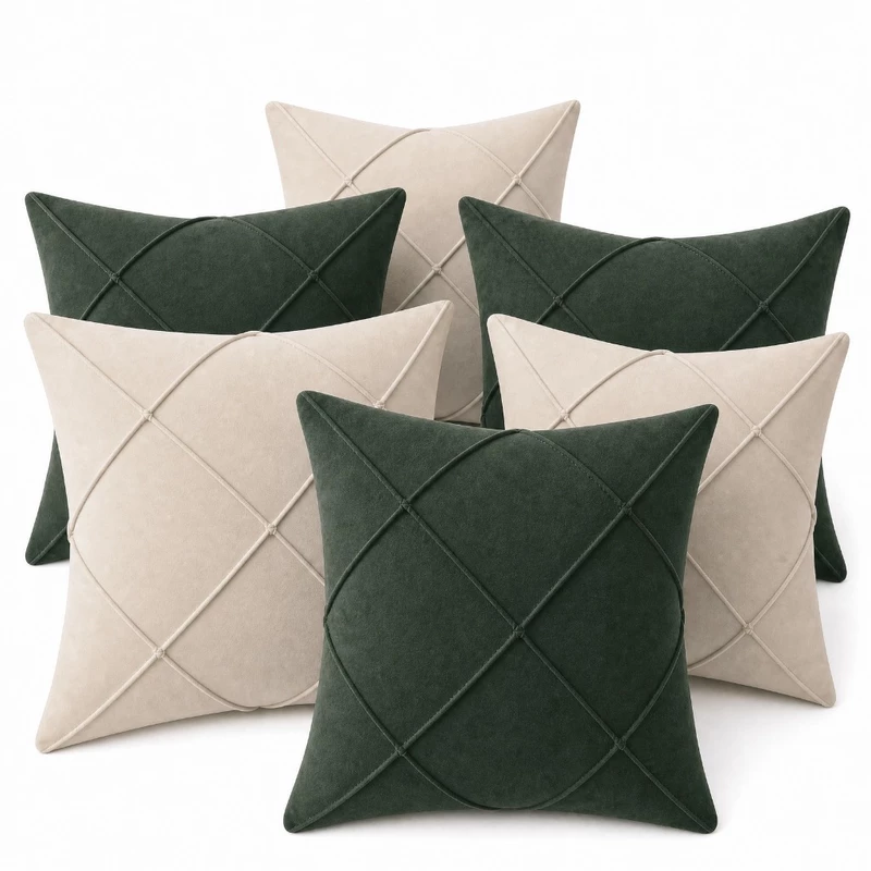 Capas de Almofada Suede Luxo 40x40 para Sofá Sala Quarto com Zíper — foto 6