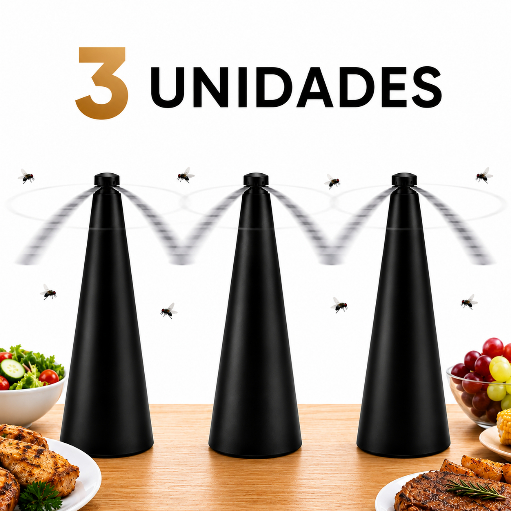 Ventilador Repelente Espanta Mosca Mata Mosquito Para Mesa Cozinha Churrasco Comida