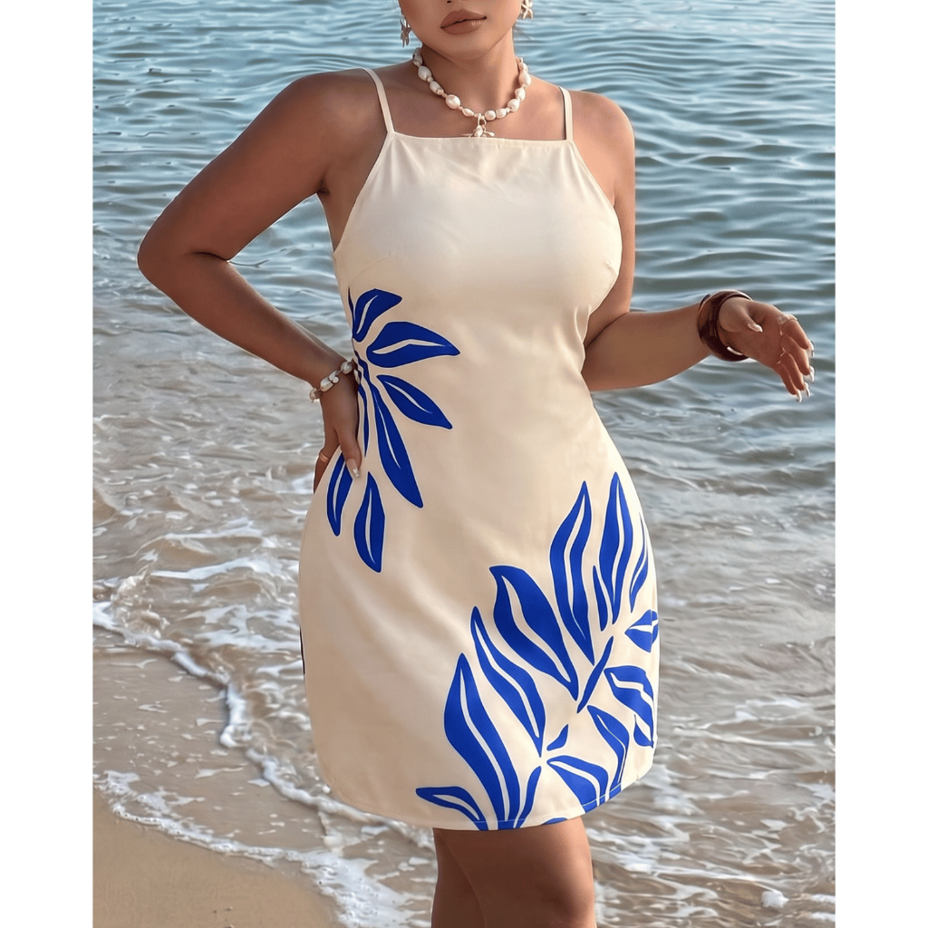 Vestido Curto Plus Size Elegante Florido Estampado Verao Social Alcinha Soltinho Casual Praiano Leve