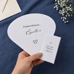 Kit - Lágrimas de Alegria + Leque Personalizado para Casamento Minimalista Papelaria Cerimônia - Envio Imediato