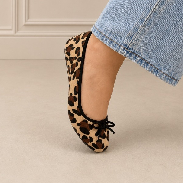 7001 Sapatilha Feminina com Bico Redondo ONÇA ANIMAL PRINT versátil estilosa confortável  - 34 ao 39