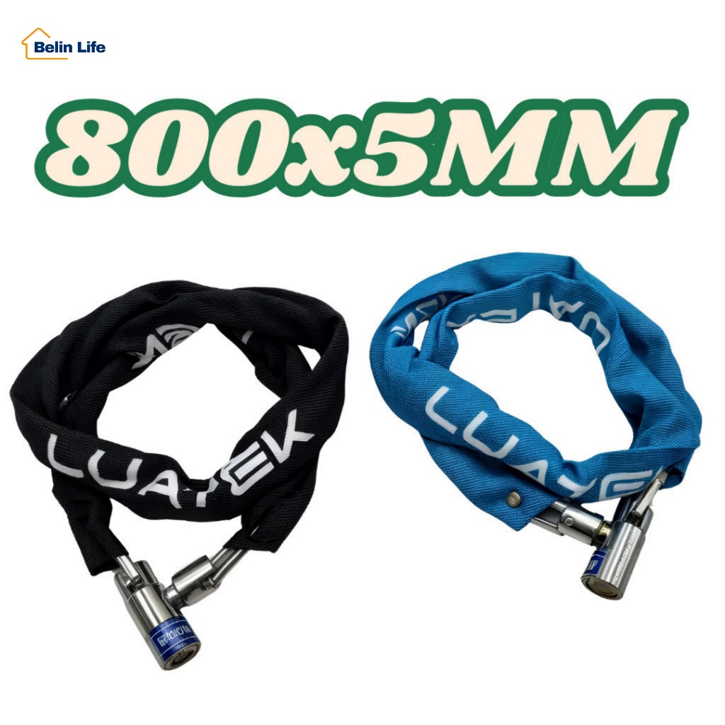 Cadeado para Bike LK-BL50 Corrente de 800mm Revestida com Trava em Alumínio