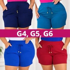 Shorts Plus Size EXG Bermuda de Malha Confortável Premium