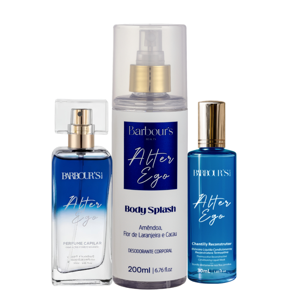 Kit Body Splash Perfume Capilar Máscara Liquída Alter Ego Barbour's Beauty Reconstrução Intensa