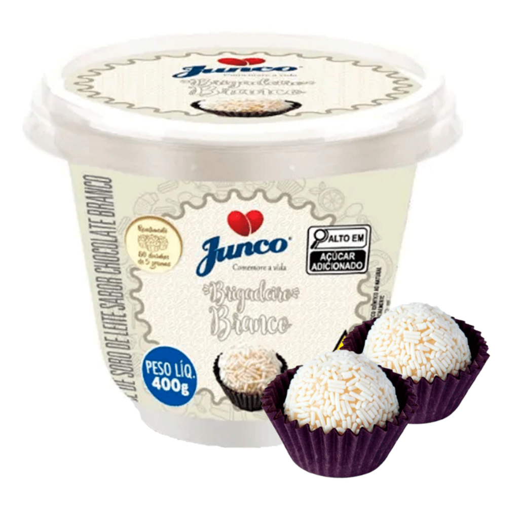 Brigadeiro Chocolate Branco Pronto P/Comer E Enrolar Junco 400g Festa Aniversario