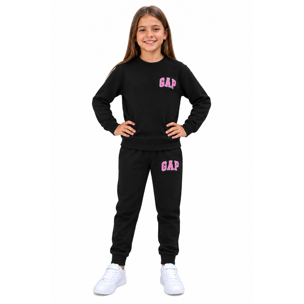 Conjunto de Moletom Infantil Feminino Flanelado quentinho de 01 a 12 anos.