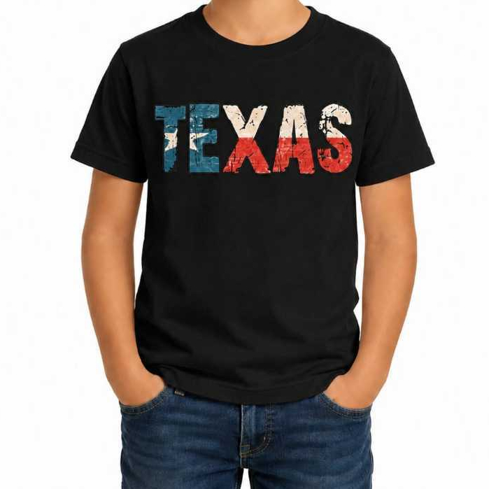 Camiseta Infantil Texas Country Camisa Unissex Blusa 100% Algodão Estampa Vintage Diversas Cores Novo