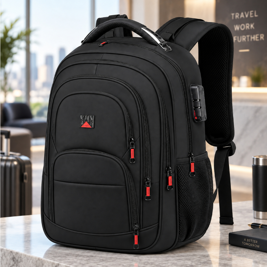 Mochila Executiva Antifurto Impermeável com Cadeado de Senha para Notebook Grande Trabalho Estudo Viagem