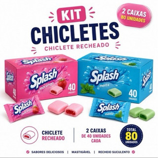 Kit com 80 chicletes recheados - chiclete festa criança lanche atacado lembrancinha personalizados .