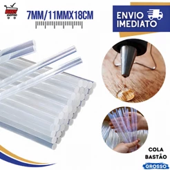 Kit 3 Pacotes Bastão de Cola Quente Transparente Refil Artesanato 7mm ou 11mm