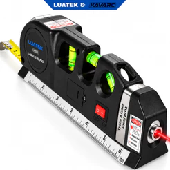 Nível Laser 3 em 1 com Trena Régua e Nível Bolha para Medição e Alinhamento LUATEK