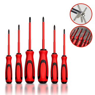 Kit De Jogo De Chave De Fenda E Philips Isoladas 6 Peças Profissional Eletricista