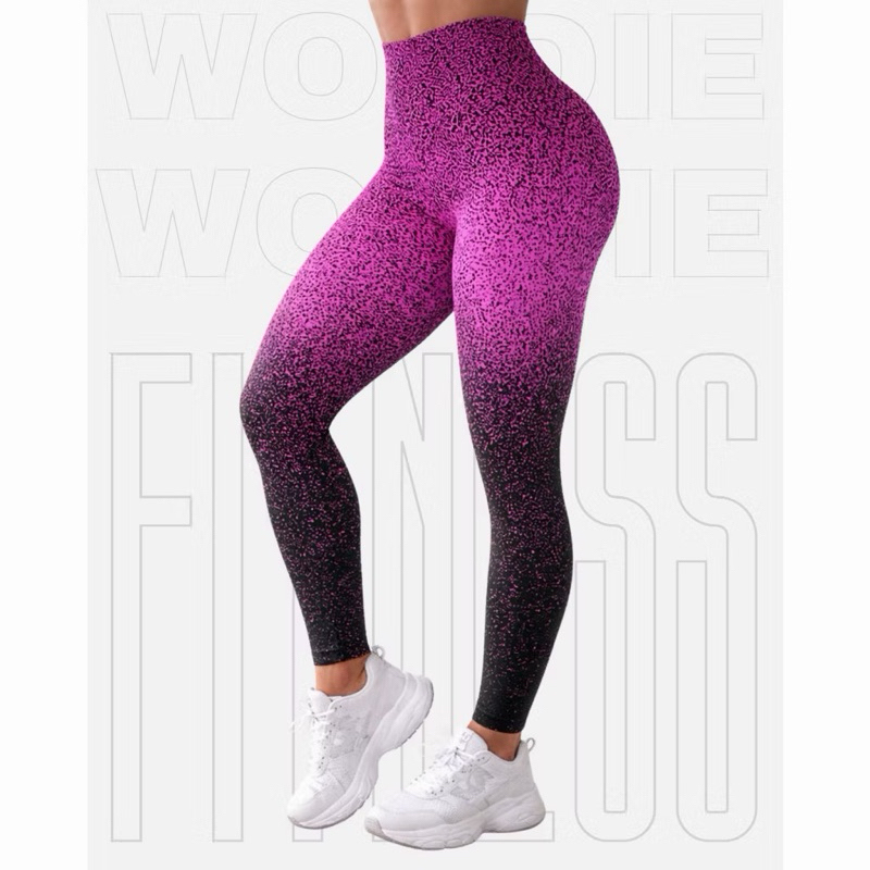 Calça Legging Jacquard Degradê Em Poliamida Fitness Academia Feminina