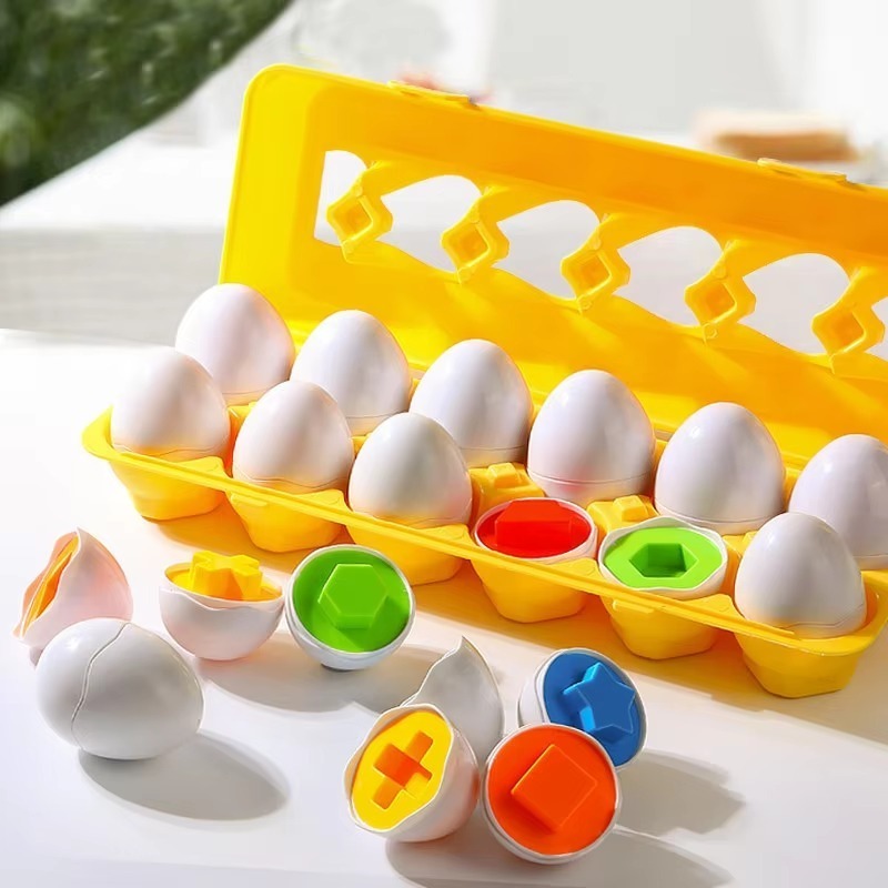 Brinquedo Educativo Jogo Encaixe Cartela 12 Ovos Coloridos Montessore