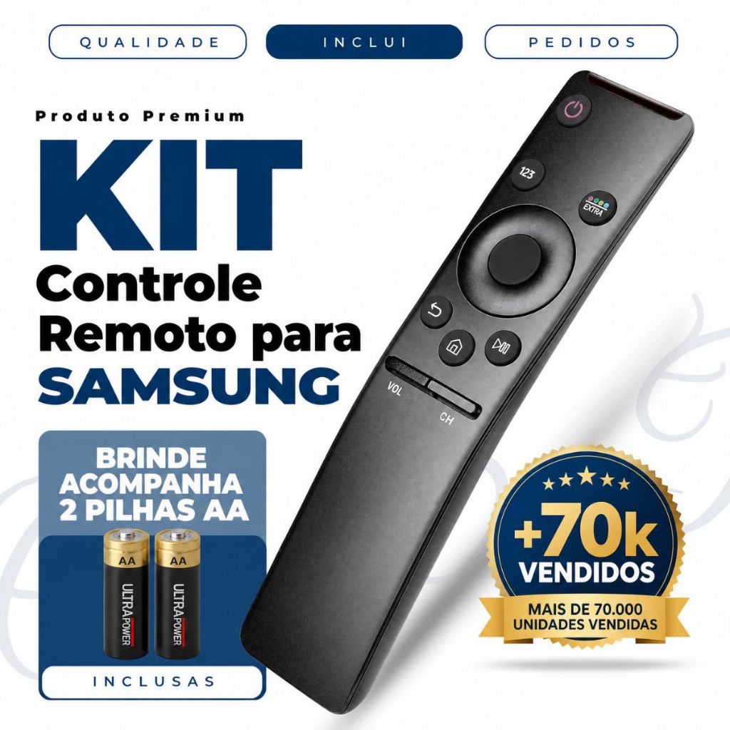 Controle Remoto Compativel Com Samsung Smart 4k Pronto para o Uso
