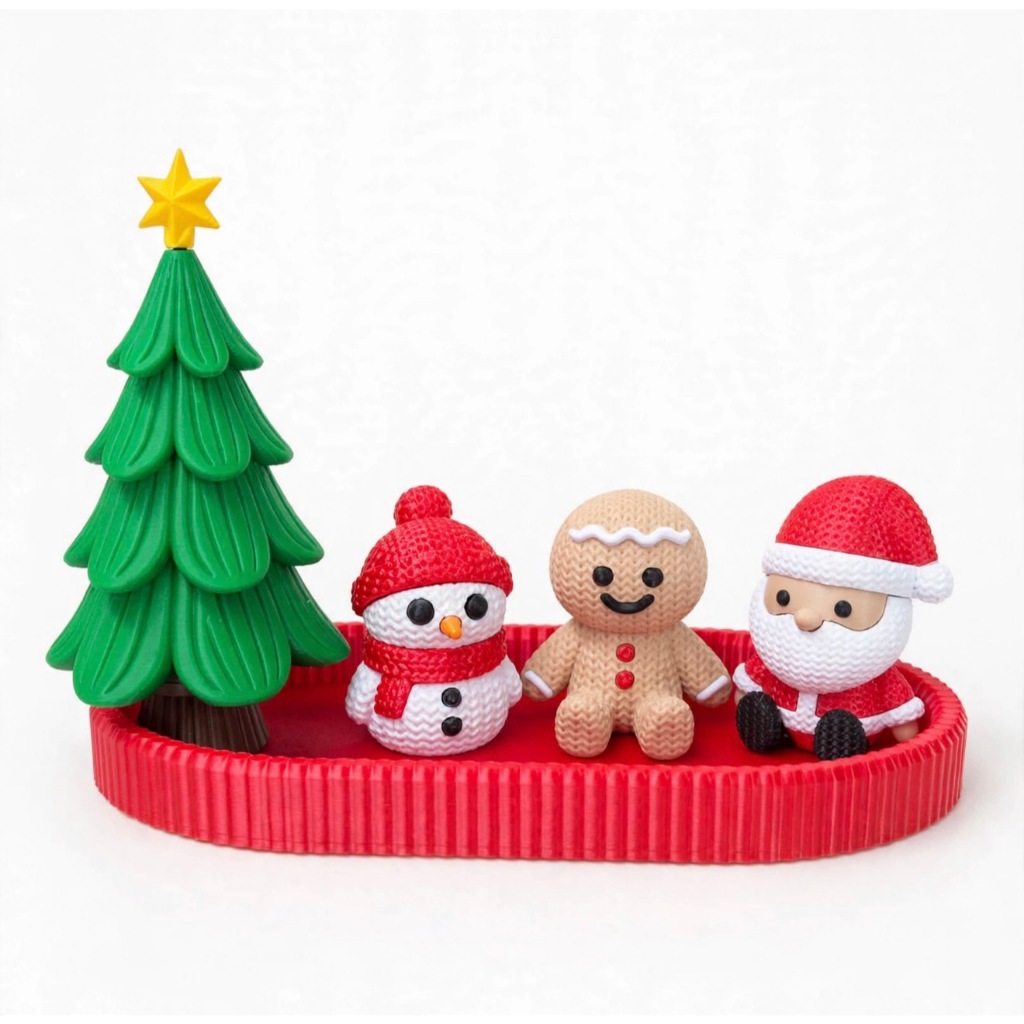 Lançamento Kit Natalino Decoração de Natal Enfeites de Natal Kit Natalino 5 Peças 3D Tricô Fofinho