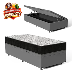Cama Box Baú + Colchão Espuma D45 Ortobom Airtech 150 88cm
