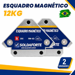 Kit Esquadro Magnético (2 Peças) para Solda 12kg - Soldaforte