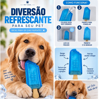Brinquedo Mordedor Refrescante para Cachorro e Gato Congelável – Picolé e Casquinha
