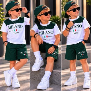 Conjunto Infanti Menino - Camiseta e Short - Veste (4 anos aos 14 anos) - Tecido (Camiseta de malha e Short de chimpa)