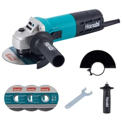 【Hanabi】 Esmerilhadeira Lixadeira Angular 880W 115mm 11000RPM Hanabi Profissional com 3 Discos