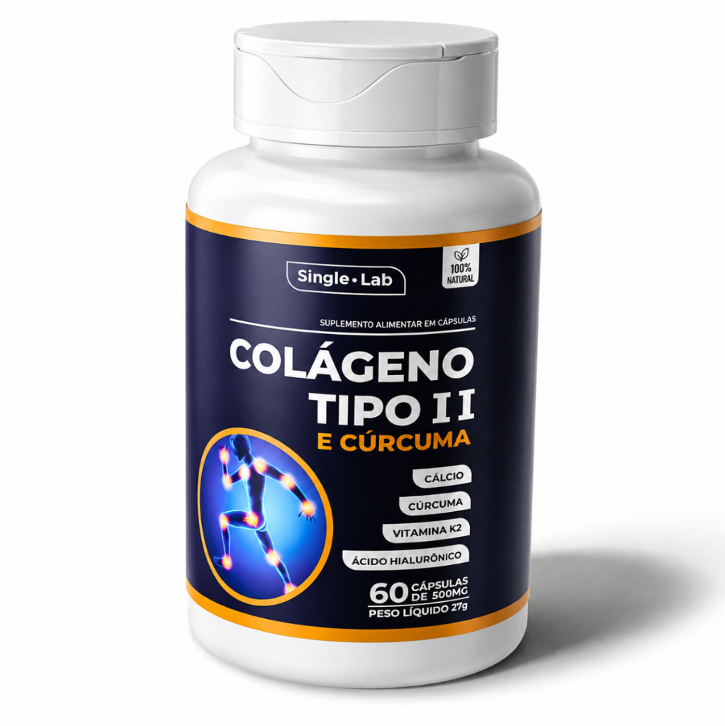 Colágeno Tipo 2 + Cúrcuma Para articulações sem dores Original Premium Sem Sabor