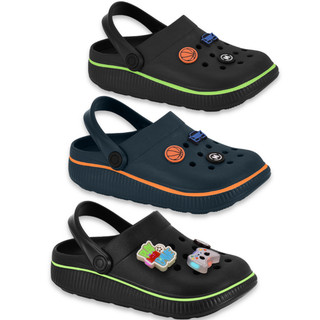 Babuche Infantil Molekinho Clog Com Enfeites Pins Removíveis Super Leve Eva Confortável Original