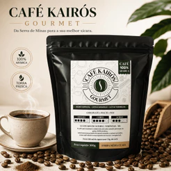 Café Kairós Gourmet 100% Arábica Em Grãos e Moído Torra Média Clara e Escura 500g