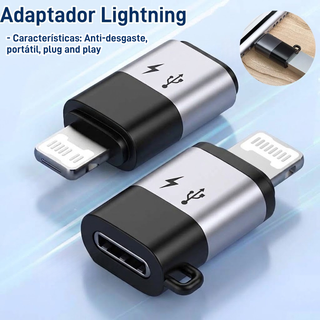 Adaptador Tipo-C para Conector Lightning – Compatível com iPhone, Fone e Microfone de Lapela