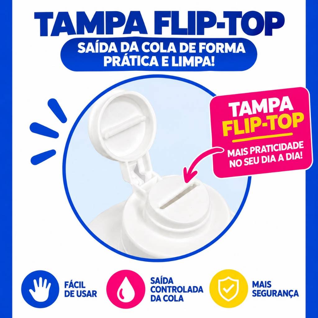 Cola Branca PVA 1Kg Escolar Lavável Artesanato Slime 1kg Papel Cartolina Papelão — imagem 2 de 2