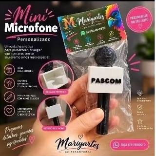 Suporte Mini microfone para microfone de celular ( NOME PERSONALIZÁVEL)