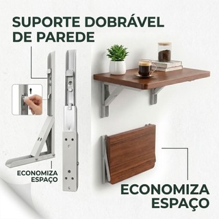 Kit 2 30/35cm Suporte Dobravel Mao Francesa Retrátil Dobrável Reforçada Tampo para Mesa Varios tamanhos