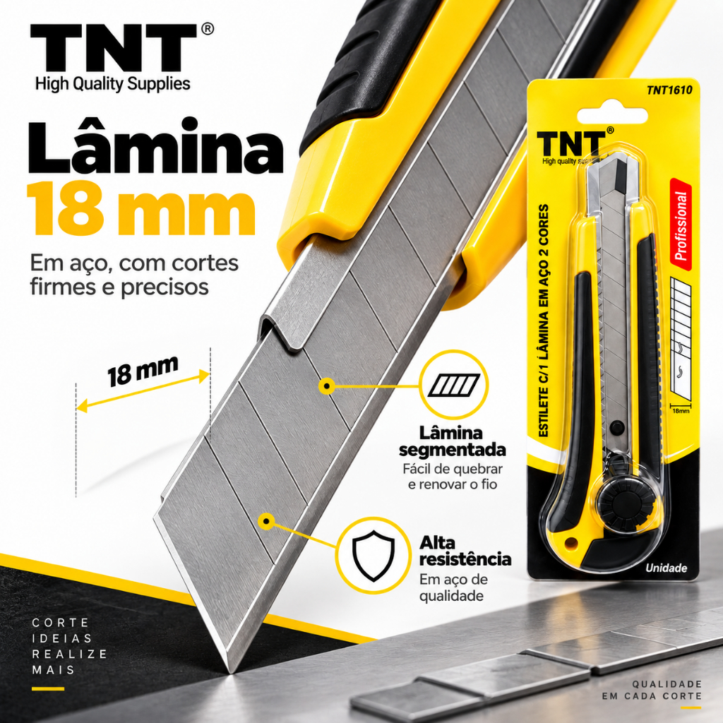 Estilete Profissional Emborrachado 18mm Rodel TNT · foto 2