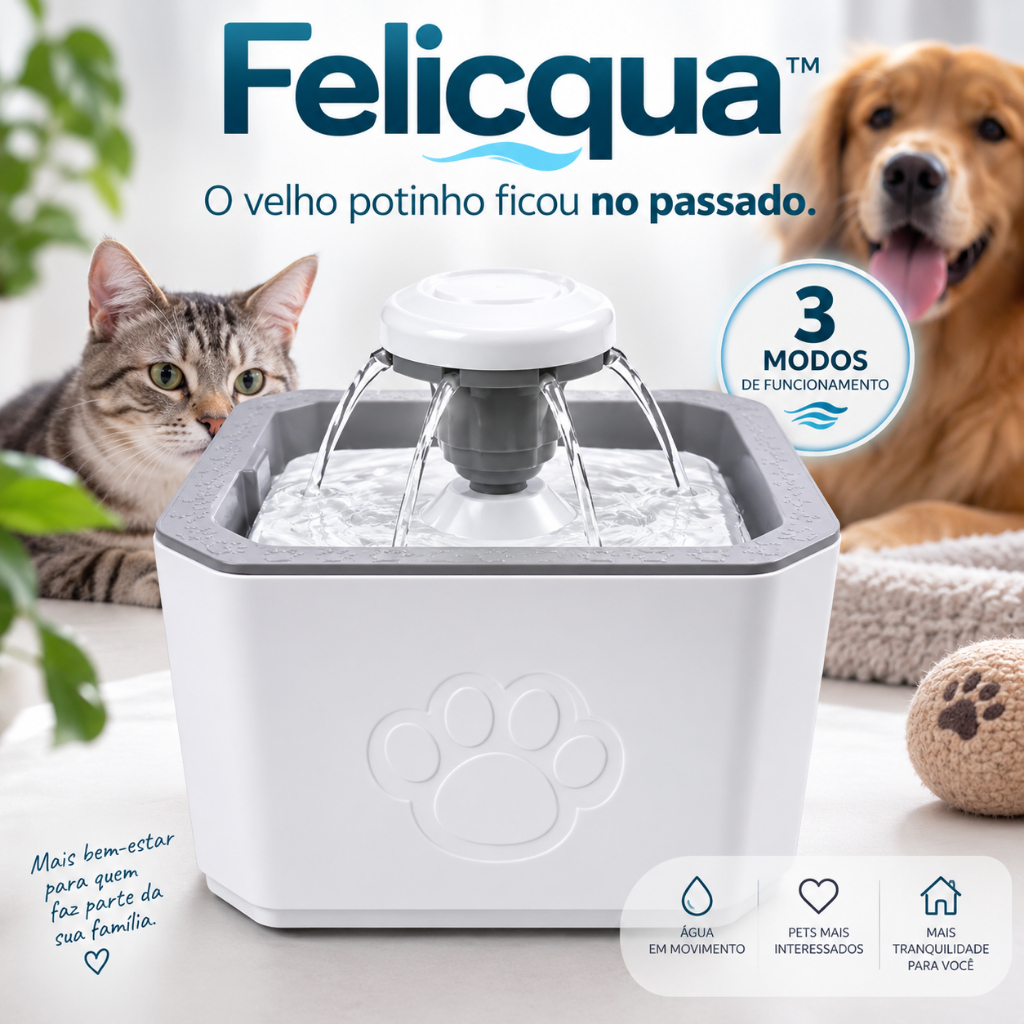 Fonte de Água Automática para Gatos e Pets 3 Modos Felicqua™