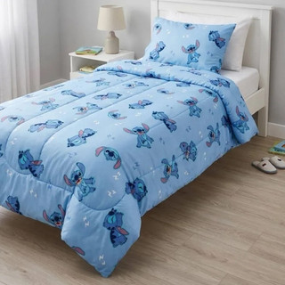 Edredom Sherpa Pelinho solteiro cobreleito cama posta Infantil Stitch 1,50x2,20m Cobertor Manta Sherpa Disne
