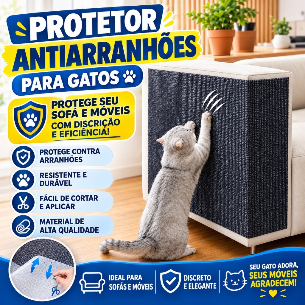 Arranhador Para Gatos Adesivo De Carpete Resistente Protetor De Sofa Parede E Moveis 30x60cm 60x100cm