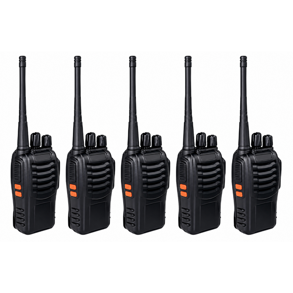 Kit 5 Radio Comunicador Baofeng 777s 12km Walkie Talkie 16 canais distância profissional segurança