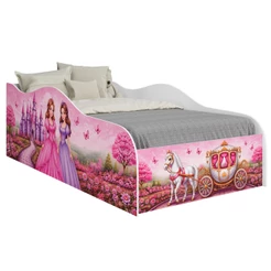 Cama Infantil Princesa Castelo Mundo Encantado Quarto Menina Montessori Criança Proteção Lateral