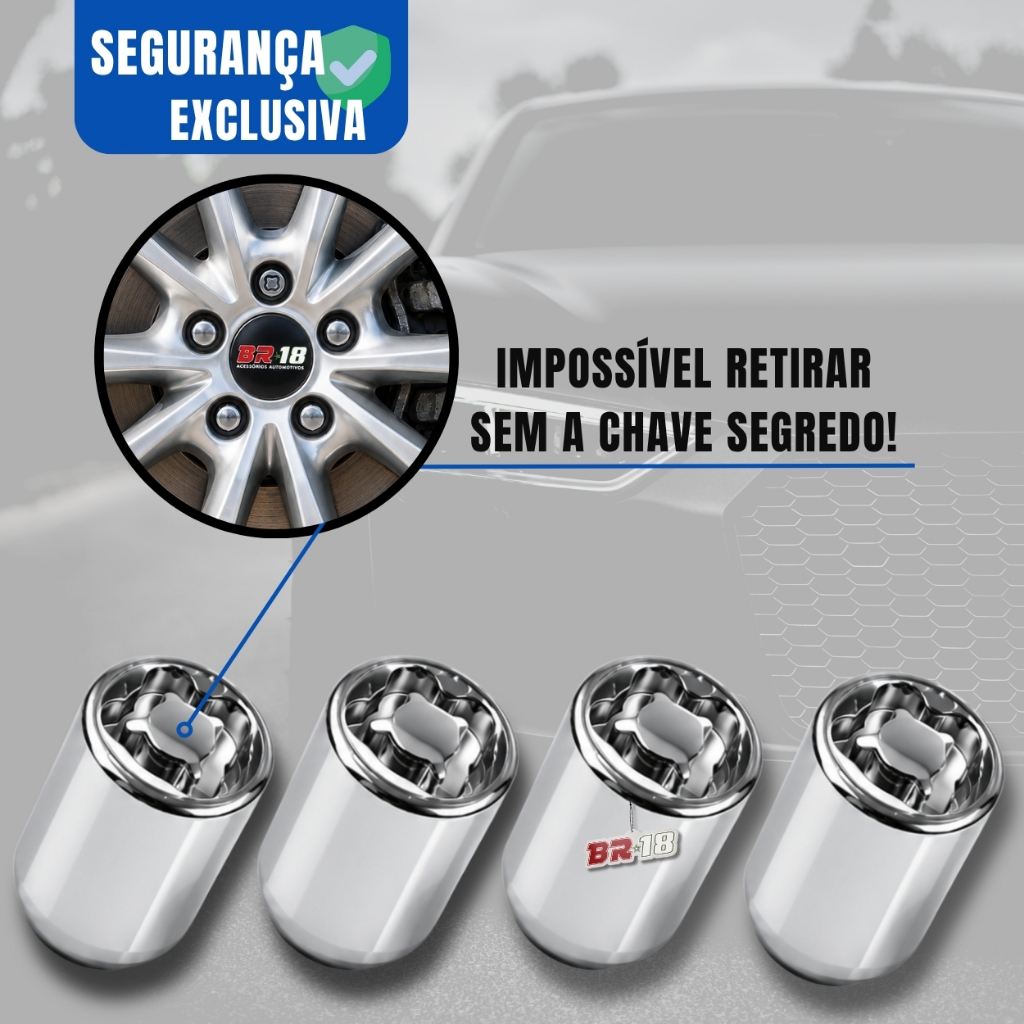 Kit Parafuso Porca Antifurto Roda Honda Fit Todos Modelos — imagem 2 de 2