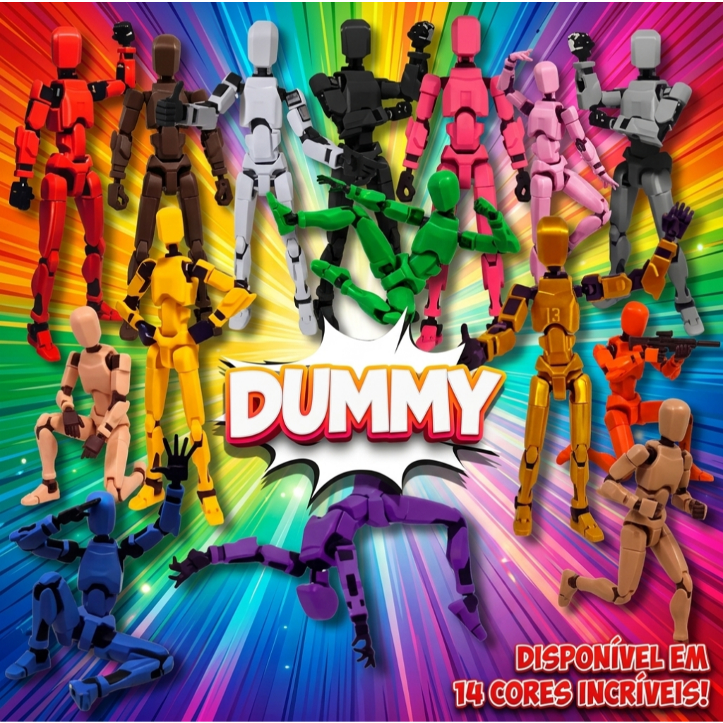 Boneco Dummy 13 Articulado Montagem 3D Presente Criativo Crianças Artistas Anatomia Stop Motion Desenho Ilustração