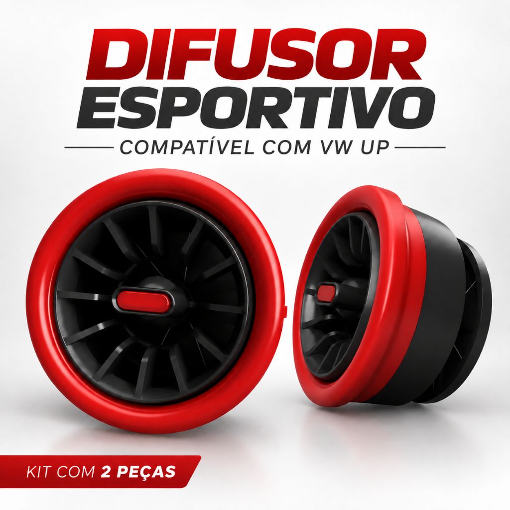 Kit 2 Difusores DE Saída de ar Painel VW UP Design Esportivo Turbina — imagem 2 de 2