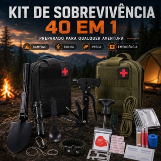 Kit Primeiros Socorros Sobrevivência Mochila Portátil de Emergência para Trilha Viagem Casa Aventura, Envio no Brasil