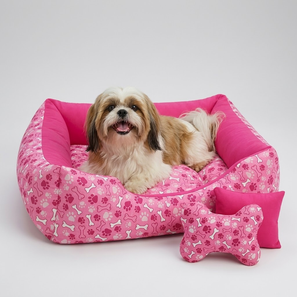 Cama Caminha Pet para Cachorro Porte Médio 80x60 Caminha Risentente Confortável Com Zíper Laterais