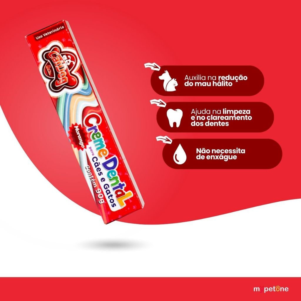 Creme Dental Morango CatDog & Cia para Cães e Gatos - 90g · foto 2