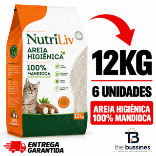 Areia Para Gato Nutriliv Biodegradável higiênica natural 100% Mandioca 12KG -Envio Rapido