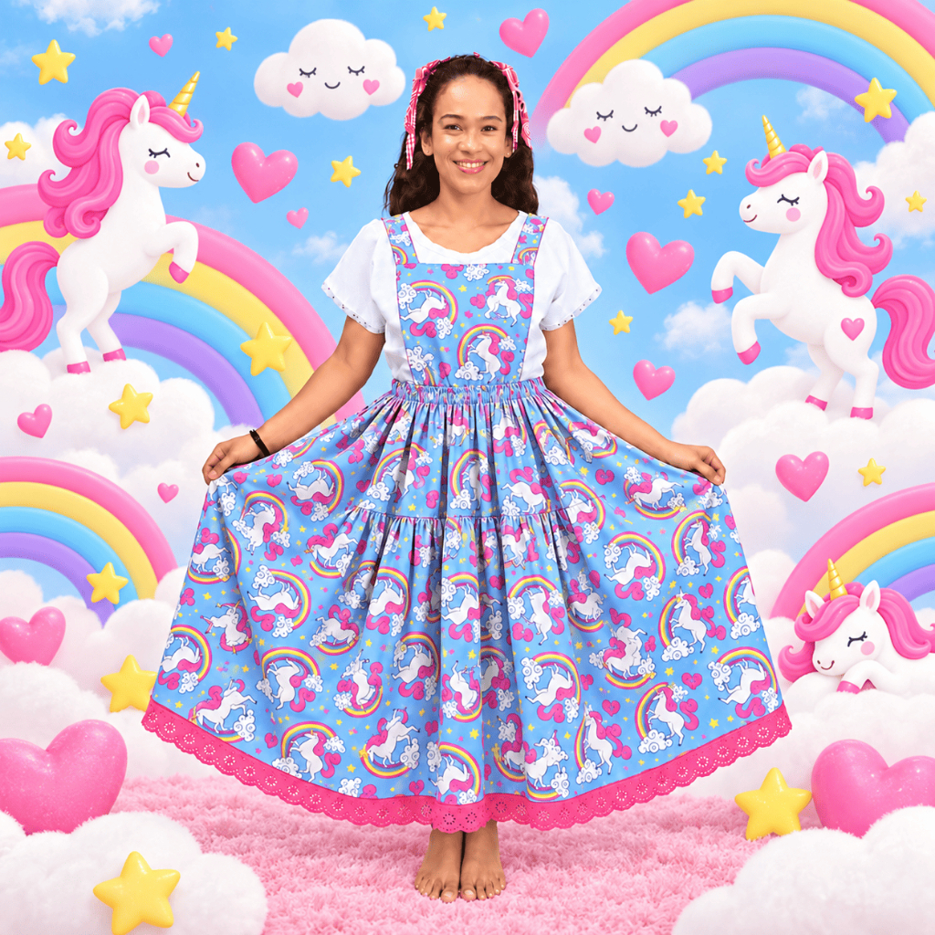 Roupa De Erê Jardineira Feminina Umbanda Candomblé