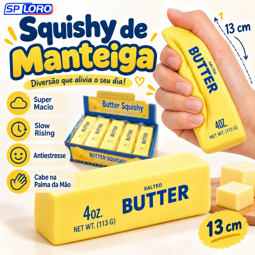 Squishy de Manteiga Antiestresse Slow Rising Macio Brinquedo Sensorial 1/2/3 Unidades