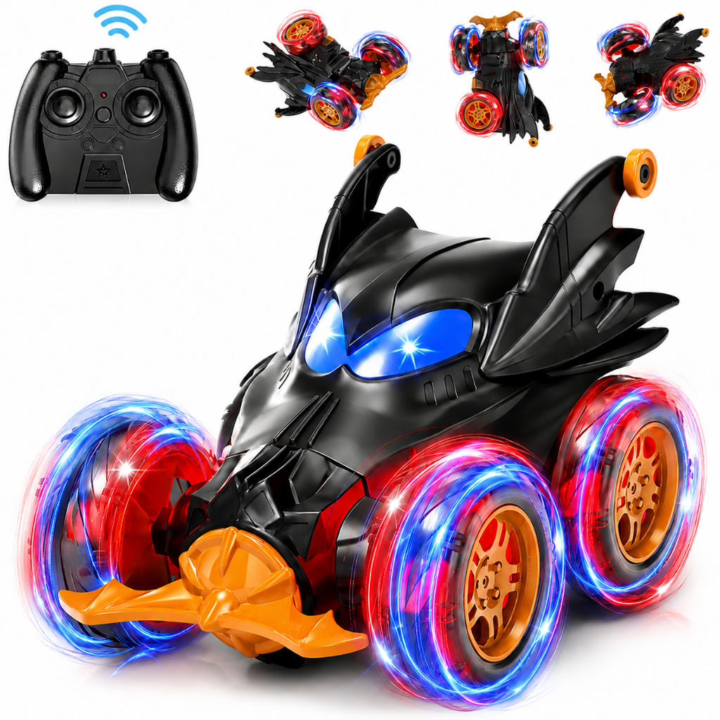 Carrinho Recarregável Controle Remoto Acrobata Gira 360 Graus Dinossauro Com Luzes Infantil Kizumba