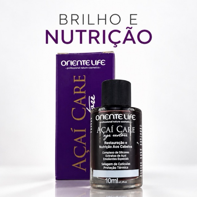 Óleo de Açaí Oriente Life 10 ml – Finalizador e Reparador para Cabelos